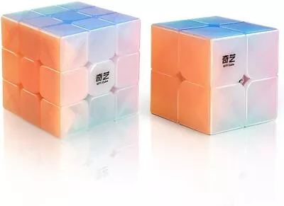 Qiyi Jelly Stickerless Speed Cube Set Qidi S 2x2 Warrior W 3x3 Magic Cube  • $41.81