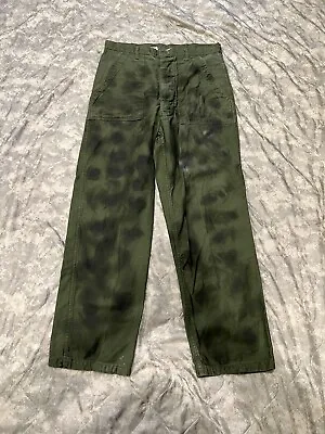 OG 107 Sateen Cotton Trousers Type 1 / Pants - 34x31 - Camo Painted - Vietnam • $149.99