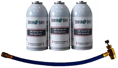 Envirosafe Oil Charge For R22 A/C Systems  (3) 4oz Cans With Hose • $32