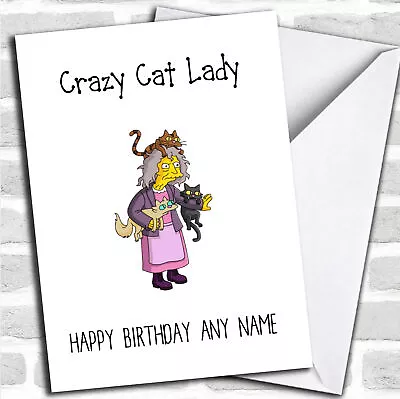 Funny Crazy Cat Lady Customised Birthday Card • £3.95