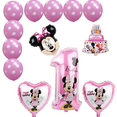 Micke Mouse Style Foil Balloons 1Year Old Kids Birthday Party Number Ballons Set • £10.38