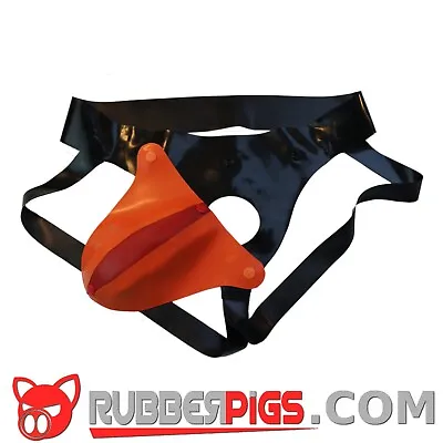 Rubberpigs  Codpiece Jockstrap - Red & Orange Detachable Pouch • £45