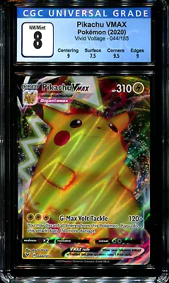 $30 • Buy Pikachu Vmax - 044/185 - CGC 8 - Vivid Voltage - Pokemon - 28200