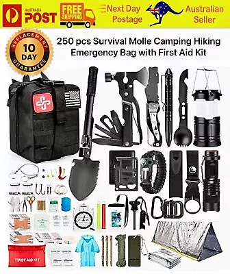 250 Pcs Emergency Survival Equipment Kit Sports Tactical Hiking Camping FirstAid • $78