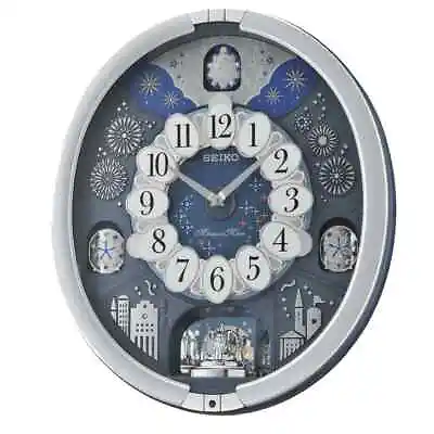 SEIKO Glittering Starry Night Melodies In Motion Wall Clock Silver • $299
