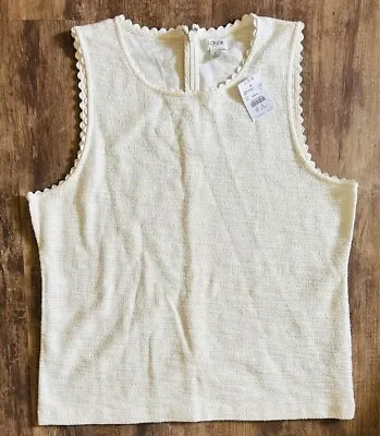 New Womens Large JCrew Textured Tank With Scallop Trim • $35