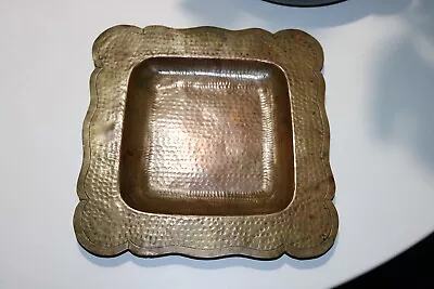 Vintage Hand Hammered Copper Square Plate Tray • $20
