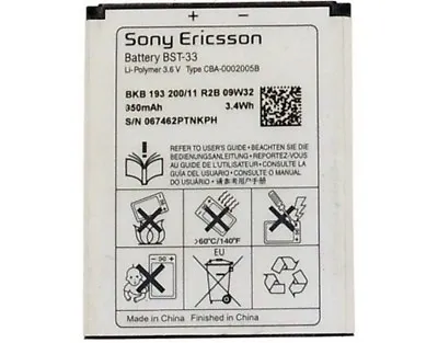 $10.47 • Buy Original Sony Ericsson Bst-33 Battery For Sony Ericsson G502/g700/g705/g900