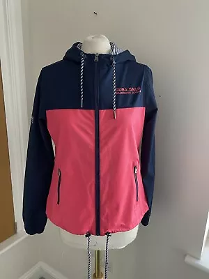 Quba Sails X-series Wisteria Navy/fushia Showerproof Jacket Size Uk 8 Bnwot • £24.99