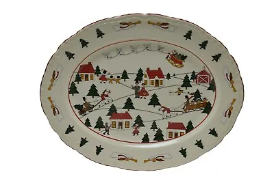 Masons Ironstone Christmas Village 15  Oval Platter  • $199.99