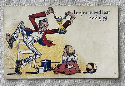 Vintage Comic Postcard I Entertained Last Evening Magician Baby • $2.90