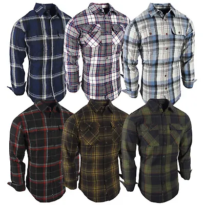 $62.94 • Buy Plaid Flannel Men Shirt Very Soft Burnside Two Button Up Flap Pockets Slim Fit