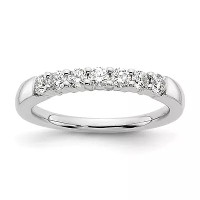 14K White Gold 7-Stone Shared Prong 1/2 Carat Complete Round Diamond Band • £1092.03