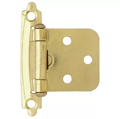 (2) Polished Brass Flush Mount Cabinet Hinges Self-Closing Brainerd H0103AV-PB • $2.49
