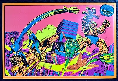 Wonderful World Of Fantastic Four Black Light Marvel Comic Poster By Jack Kirby • $30