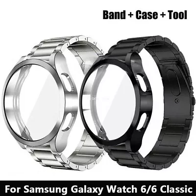 For Samsung Galaxy Watch 6 Classic Metal Band Strap & TPU Case 43/47mm 40/44mm • $19.99