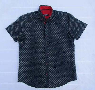 Men's Dontali Italian Short Sleeved Shirt - Blue Size M - Slim Fit • £6.99