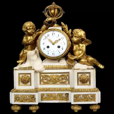 Timeless Elegance: Antique Bronze And Marble Table/mantel/shelf Clock • $3200