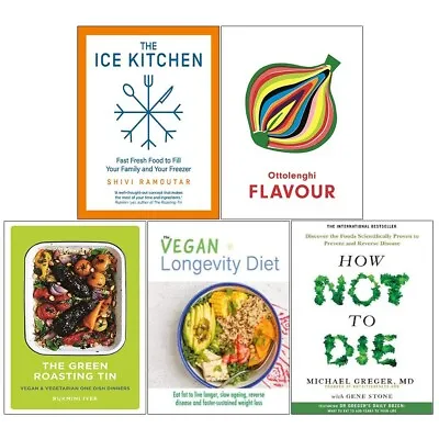 Ice KitchenOttolenghiGreen Roasting TinVegan LongevityHow Not 5 Books Set • $88.06