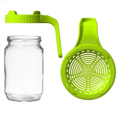 £3.30 • Buy Sprouting Lid Wide Mouth Mason Jar Mesh Strainer Sprouts Lid Plastic W/ Handle✅