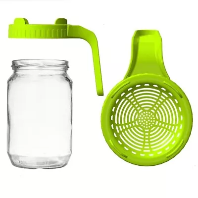 Sprouting Lid Wide Mouth Mason Jar Mesh Strainer Sprouts Lid Plastic W/ Handle✅ • £3.30