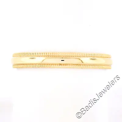 NEW Unisex 14k Gold 3.2mm Dome Polished W/ Milgrain Edge Stack Wedding Band Ring • $215.20