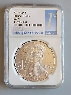 2018 American Silver Eagle NGC MS70 First Day Of Issue • $32