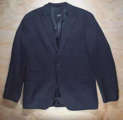 Hugo Boss Navy Blazer Sport Coat With Subtle Stripes - 44R • $40