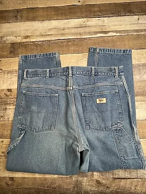 VTG Work N Sport Men 38 X 30 Carpenter Work Blue Jeans Hammer Loop Tag 40x30 • $23.99