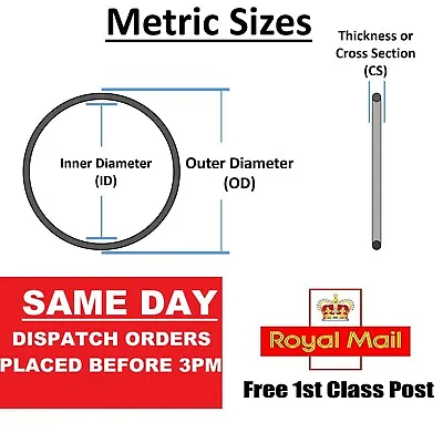 1mm Cross Section O Rings NBR Nitrile Rubber 1mm-78mm ID Oil Resistant Seals • £1.75