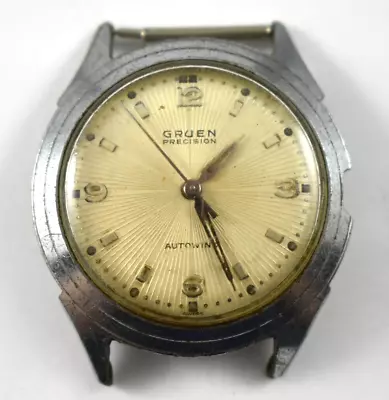 Vintage Gruen Precision Autowind Sunray Dial Automatic Wrist Watch Runs Lot.ra • $29.99