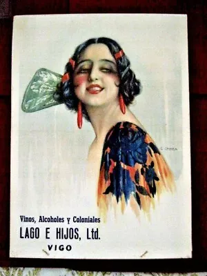 Gorgeous Vintage Ad Poster -  Lago E. Hijos Ltd.  WinesSpirits By  G.Camp  *  • $105