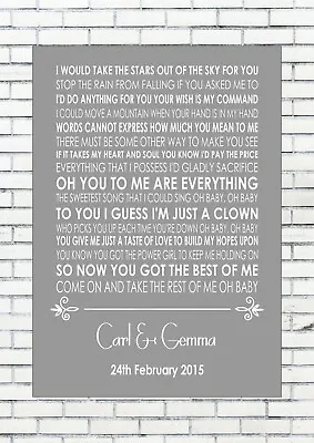 YOU TO ME ARE EVERYTHING - THE REAL THING Personalised First Dance Lyrics • £16.50