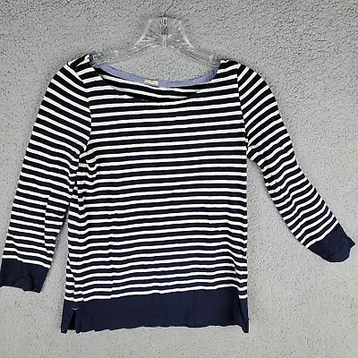 J.Crew Womens Striped Knit T-Shirt Long Sleeve Tee Stretch Cotton Top XS • $2.02