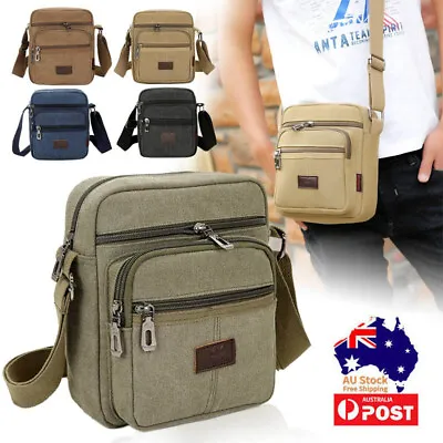 $9.87 • Buy Retro Men's Canvas Shoulder Messenger Bag Crossbody Satchel Travel Man's Bags AU