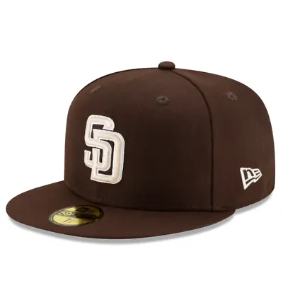 $35.99 • Buy MLB San Diego Padres SD 59FIFTY 5950 Men's Fitted New Era Hat Cap Brown 