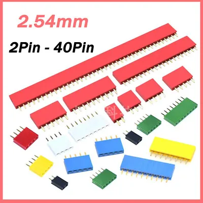2 Pin-4 Pin Straight Female Single Row 2.54mm Header Strip PCB Connector  • $1.75