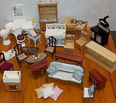 £15.99 • Buy Doll House Furniture Joblot ~ Sizeable Lot Of Furniture For Many Rooms + (good)