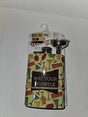 Stainless Steel Flask And Funnel Set 4 Oz. Brand New W/tags Wet Your Whistle • $0.99