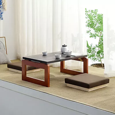 Brown Wooden Folding Coffee Table Low Tea Table Tea Picnic Table Asian Style US • $67.16