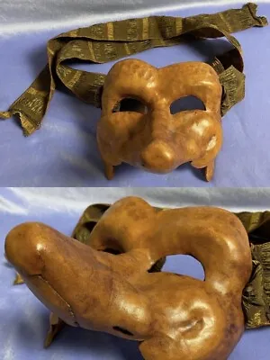 Leather Mask Handmade Long Nose Venetian Mardi Gras Theatre Costume Oddity • $80