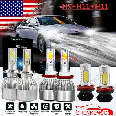 For Ford Fusion 2006-2016 6000K LED Headlights Hi/Lo Beam Fog Light Bulbs Kit 6X • $38.53