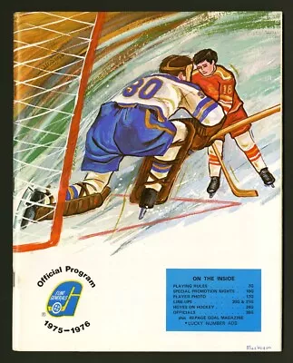 1976 Flint Generals Vs Muskegon Mohawks International Hockey League Program Ihl • $125