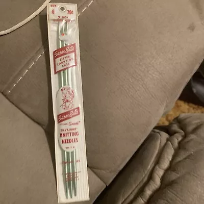 SUSAN BATES DOUBLE Point Vintage ALUMINUM KNITTING NEEDLES 7 Inch Silvalume • $8