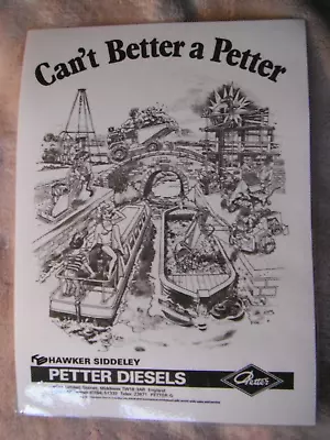 'can't Better A Petter' Old Diesel Engines Advert (laminated Copy) Boat/dumper • £3.99