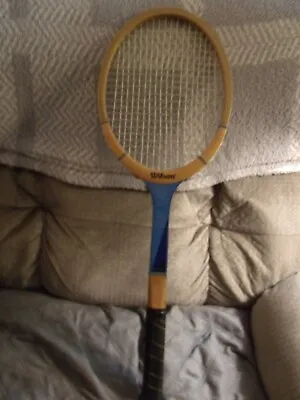 Wilson 4-3/8 Wood Chris Evert Tennis Racket & Wilson Dual Racquet Bag • $18.99