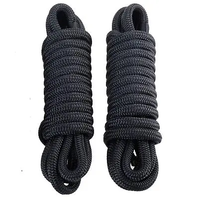 2 Pack 3/8 Inch 15 FT Double Braid Nylon Dock Line Mooring Rope For Boat Marine • $17.99