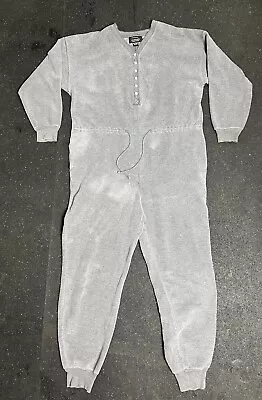 Vintage J Peterman Sweat Jumpsuit Pajamas Long Johns Mens Medium Gray Onesy • $31.50