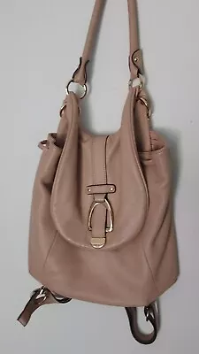 G. I. L. I.  Creme Handbag Tote Large Leather Purse Backpack  24   STRAPS • $34