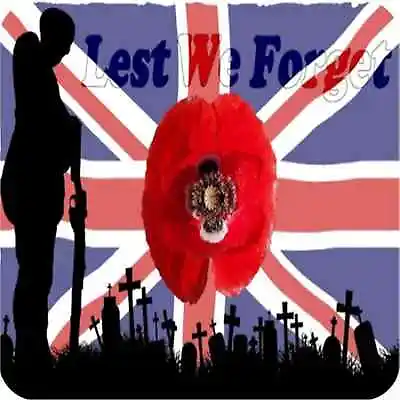 Lest We Forget Union Jack Military Square Fridge Magnet Fantastic Souvenir • £3.99